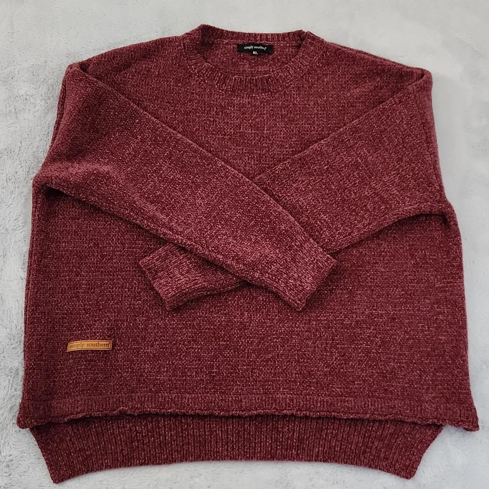 SIMPLY SOUTHERN purple knit sweater size XL - Picture 6 of 11